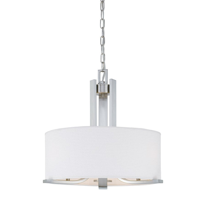 Atlas Lighting Pendenza 20'' Wide 3Lt Chandelier, Nickel/White