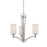Atlas Lighting Pittman 20''W 3Lt Chandelier, Brushed Nickel/White