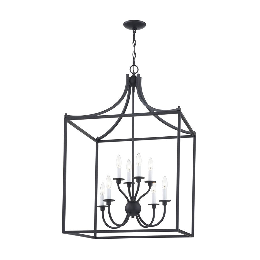 Atlas Lighting Prescott 24'' Wide 8Lt Chandelier, Matte Black