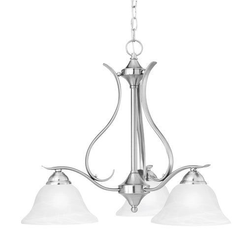 Atlas Lighting Prestige 26.5'' Wide 3Lt Chandelier, Nickel/White