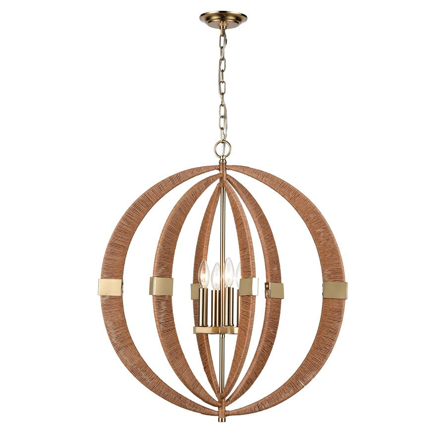 Atlas Lighting Pyrus 27'' Wide 4Lt Chandelier, Brown