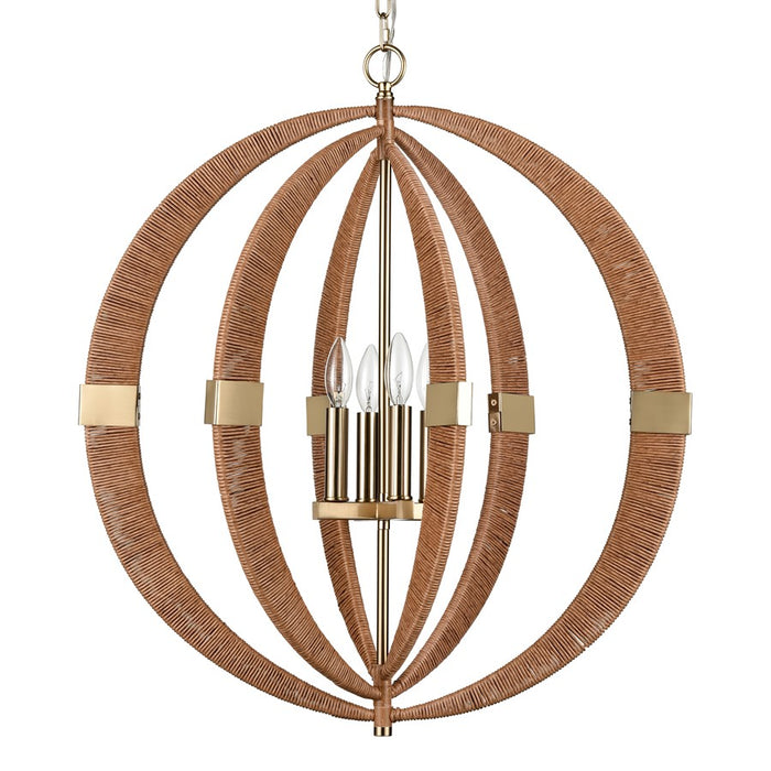 Atlas Lighting Pyrus 27'' Wide 4Lt Chandelier, Brown