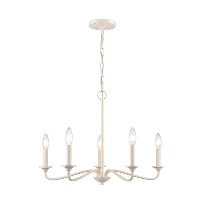 Atlas Lighting Quinn 24'' Wide 5Lt Chandelier, Antique White