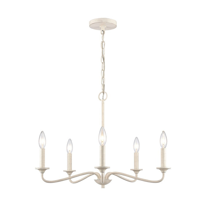 Atlas Lighting Quinn 24'' Wide 5Lt Chandelier, Antique White