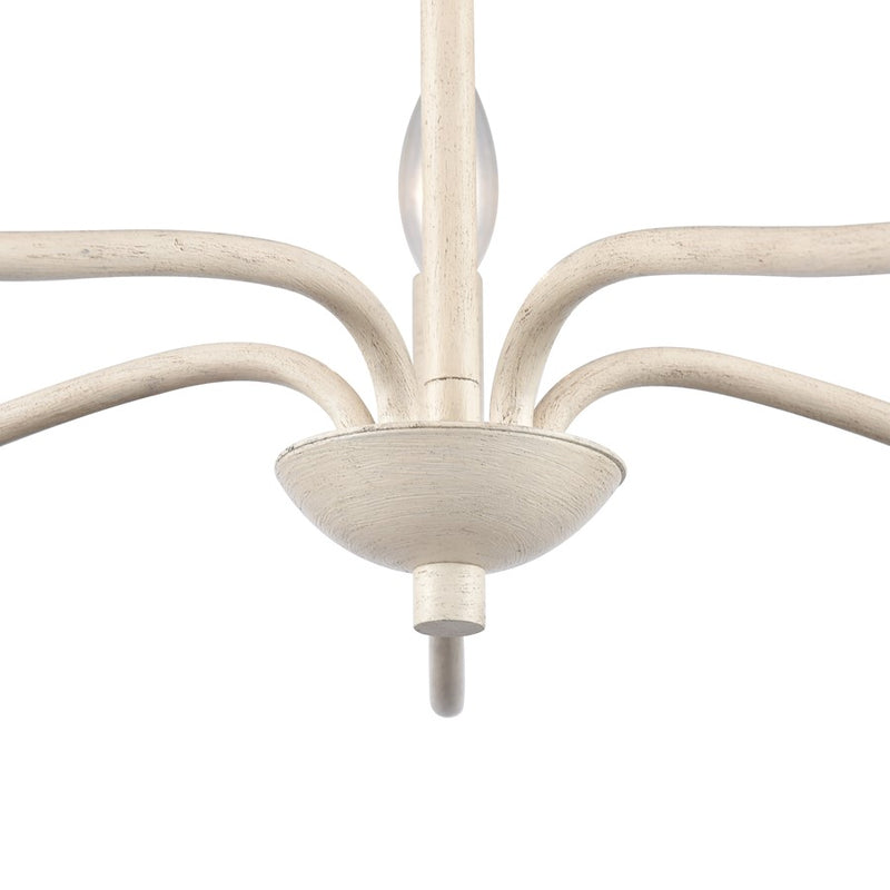 Atlas Lighting Quinn 24in 5-Light Chandelier | Transitional Antique White Metal | Dining Room & Living Room | 24 x 24 x 17 in | Model CL11303-WH