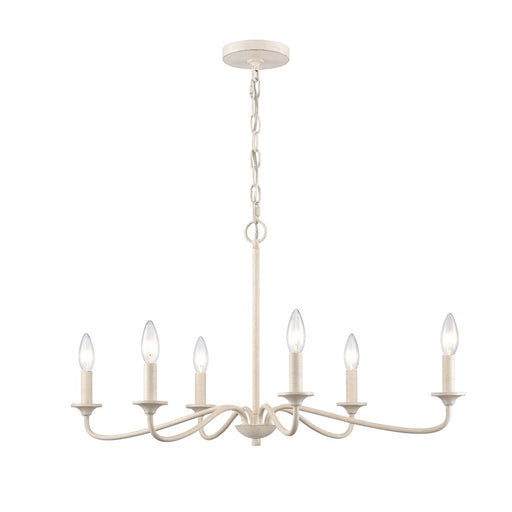 Atlas Lighting Quinn 30'' Wide 6Lt Chandelier, Antique White