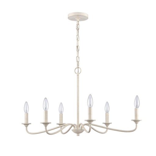 Atlas Lighting Quinn 30'' Wide 6Lt Chandelier, Antique White