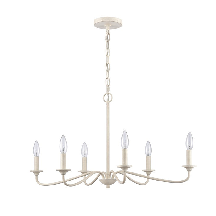 Atlas Lighting Quinn 30'' Wide 6Lt Chandelier, Antique White