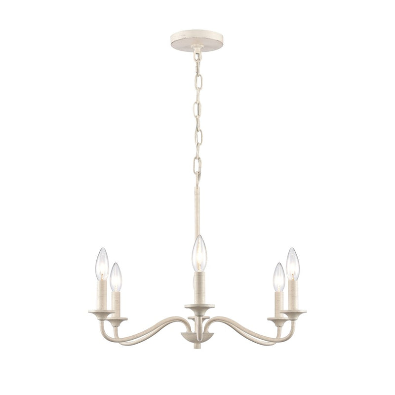 Atlas Lighting Quinn 30in 6-Light Chandelier | Transitional Antique White Metal | Dining Room & Living Room | 30 x 18 x 16.75 in | Model CL11304-WH