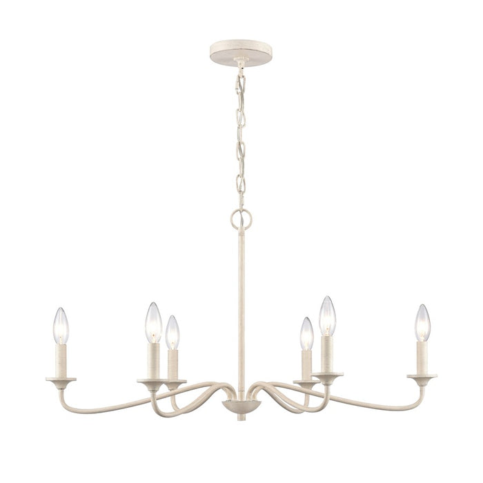 Atlas Lighting Quinn 30'' Wide 6Lt Chandelier, Antique White