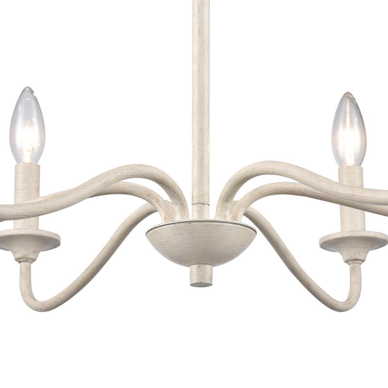 Atlas Lighting Quinn 30'' Wide 6Lt Chandelier, Antique White