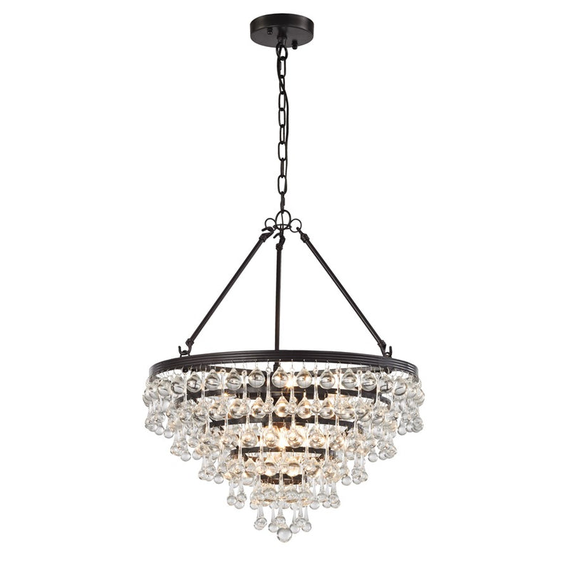 Atlas Lighting Ramira 19in 6-Light Chandelier | Transitional Oil Rubbed Bronze and Clear Glass | Dining Room & Entryway | Model CL11305-BZ