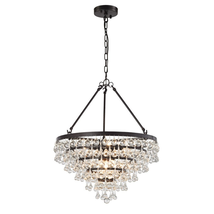 Atlas Lighting Ramira 19'' Wide 6Lt Chandelier, Bronze/Clear