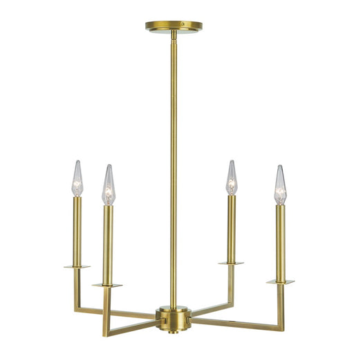 Atlas Lighting Ray 25.25'' Wide 4Lt Chandelier, Aged Brass
