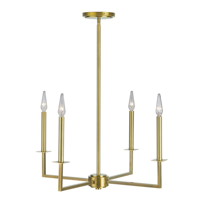 Atlas Lighting Ray 25.25'' Wide 4Lt Chandelier, Aged Brass
