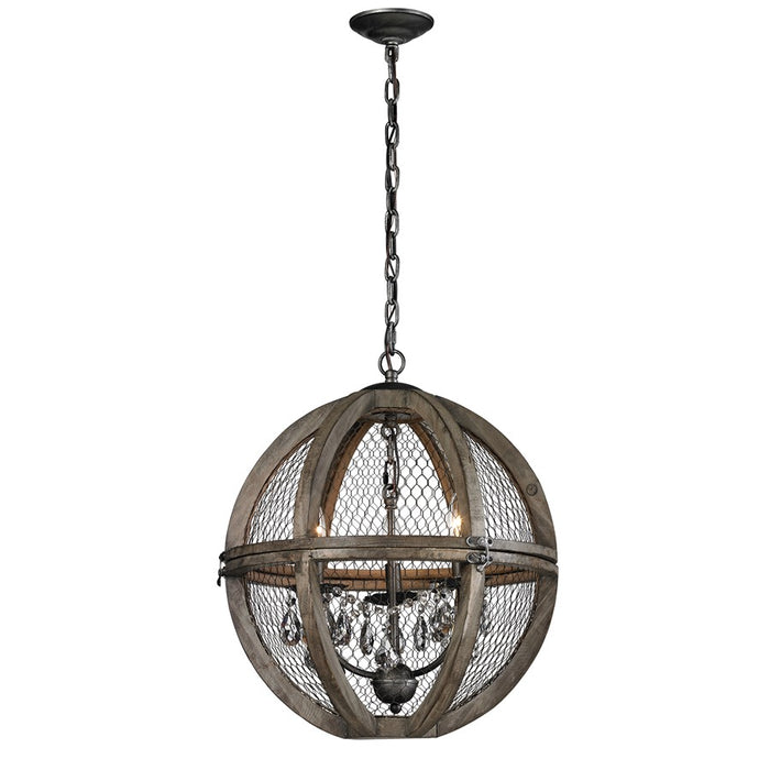 Atlas Lighting Renaissance Invention 18''W 3Lt Chandelier, Zinc/GY