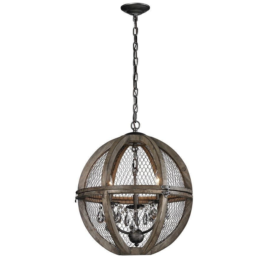 Atlas Lighting Renaissance Invention 18''W 3Lt Chandelier, Zinc/GY