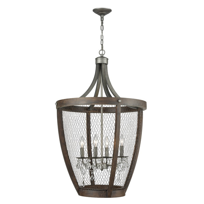 Atlas Lighting Renaissance Invention 23''W 4Lt Chandelier, Zinc/GY
