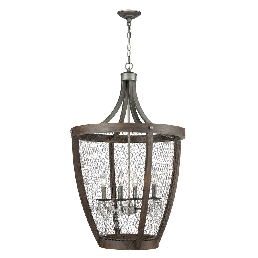 Atlas Lighting Renaissance Invention 23''W 4Lt Chandelier, Zinc/GY