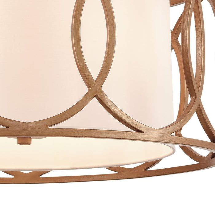 Atlas Lighting Ringlets 22''W 4Lt Chandelier, Golden Silver/White
