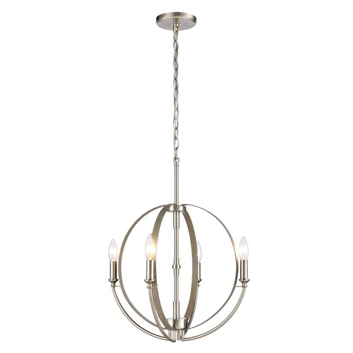 Atlas Lighting Rotunde 18'' Wide 4Lt Chandelier, Beechwood