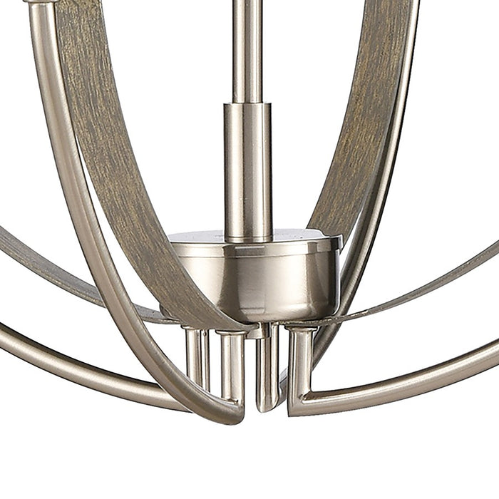 Atlas Lighting Rotunde 18'' Wide 4Lt Chandelier, Beechwood