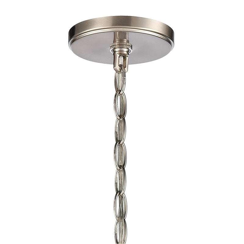 Atlas Lighting Rotunde 18in 4-Light Chandelier | Modern Beechwood and Satin Nickel | Dining Room & Kitchen Island | 18 x 18 x 25 in | Model CL11317-BN