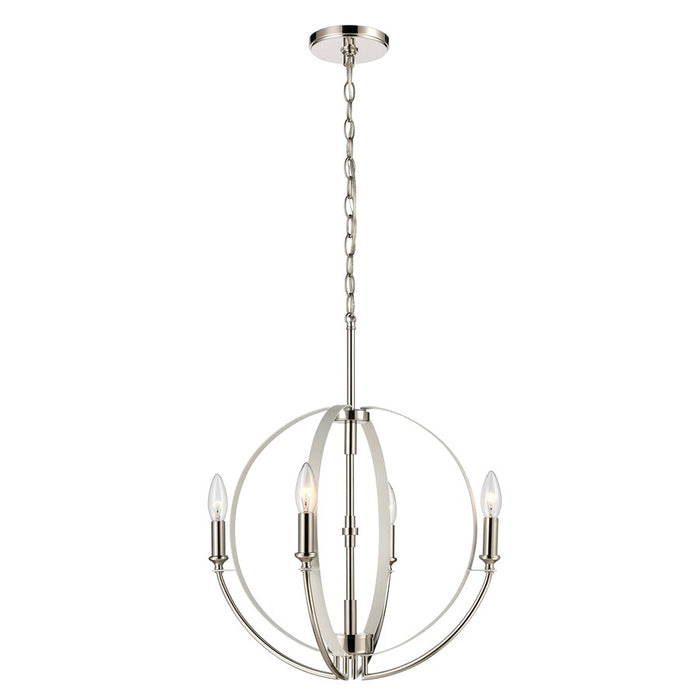 Atlas Lighting Rotunde 18'' Wide 4Lt Chandelier, Matte White
