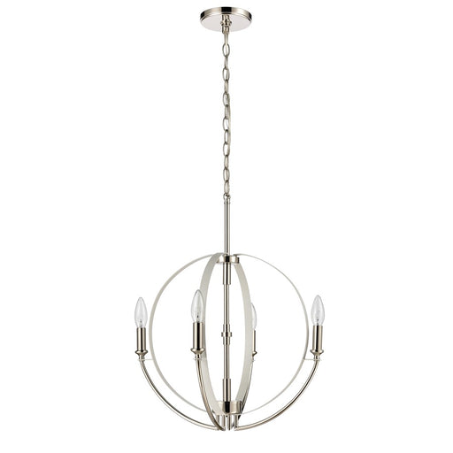 Atlas Lighting Rotunde 18'' Wide 4Lt Chandelier, Matte White