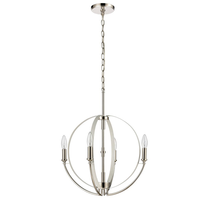 Atlas Lighting Rotunde 18'' Wide 4Lt Chandelier, Matte White