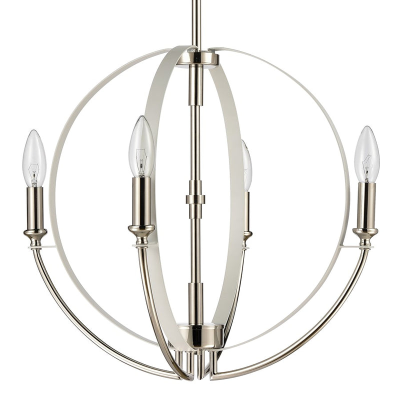 Atlas Lighting Rotunde 18'' Wide 4Lt Chandelier, Matte White