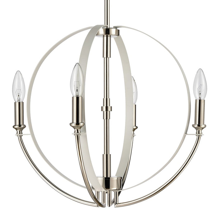 Atlas Lighting Rotunde 18'' Wide 4Lt Chandelier, Matte White