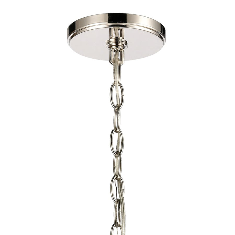 Atlas Lighting Rotunde 18in 4-Light Chandelier | Modern Matte White and Polished Nickel | Dining Room & Kitchen Island | Model CL11317-WH