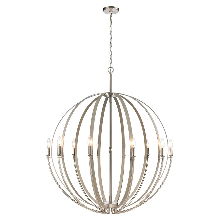 Atlas Lighting Rotunde 38'' Wide 10Lt Chandelier, Beechwood