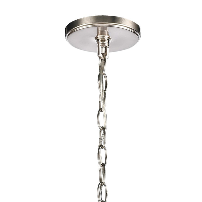 Atlas Lighting Rotunde 38in 10-Light Chandelier | Modern Beechwood and Satin Nickel Metal | Dining Room & Living Room | Model CL11319-BN