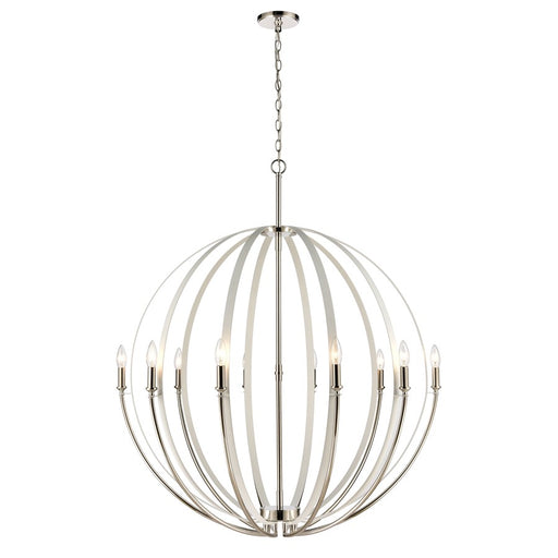Atlas Lighting Rotunde 38'' Wide 10Lt Chandelier, Matte White