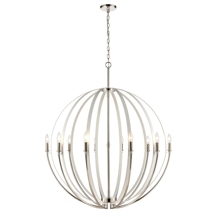 Atlas Lighting Rotunde 38'' Wide 10Lt Chandelier, Matte White