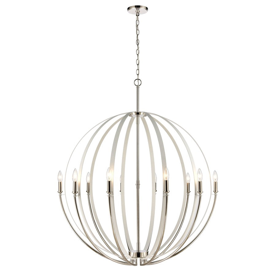 Atlas Lighting Rotunde 38'' Wide 10Lt Chandelier, Matte White