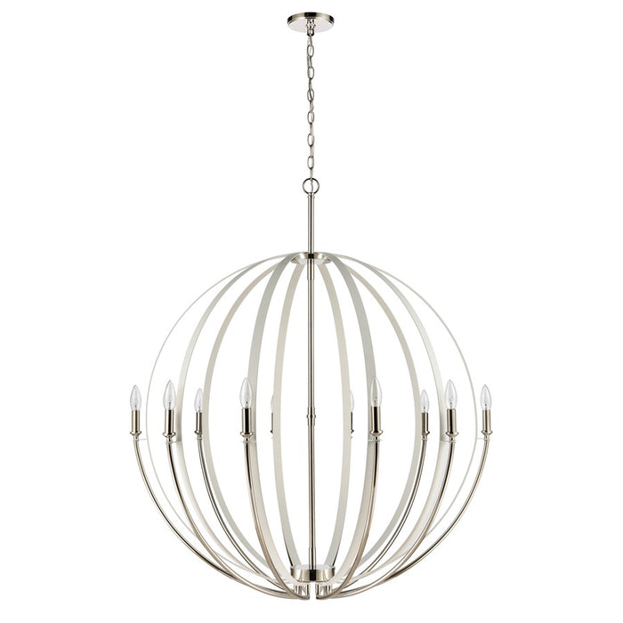 Atlas Lighting Rotunde 38'' Wide 10Lt Chandelier, Matte White