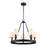 Atlas Lighting Rydell 24.5''W 5Lt Chandelier, Black/Parchment/White