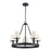 Atlas Lighting Rydell 24.5''W 5Lt Chandelier, Black/Parchment/White