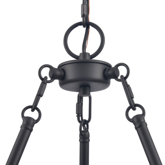 Atlas Lighting Rydell 24.5''W 5Lt Chandelier, Black/Parchment/White