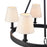 Atlas Lighting Rydell 24.5''W 5Lt Chandelier, Black/Parchment/White