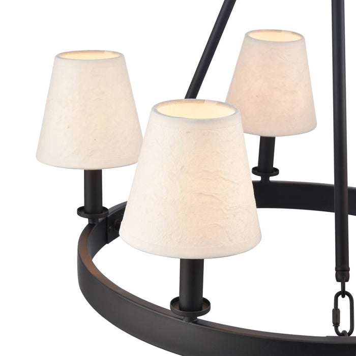 Atlas Lighting Rydell 24.5''W 5Lt Chandelier, Black/Parchment/White