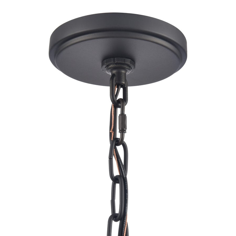 Atlas Lighting Rydell 24in 5-Light Chandelier | Transitional Matte Black and White Parchment Shades | Dining Room & Living Room | Model CL11320-BK