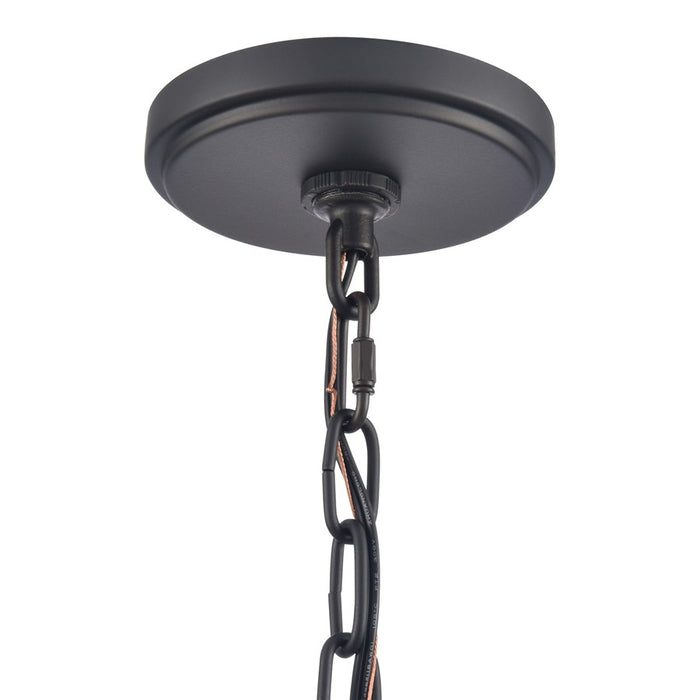 Atlas Lighting Rydell 24.5''W 5Lt Chandelier, Black/Parchment/White