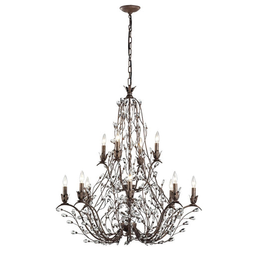 Atlas Lighting Sagemore 37'' Wide 12Lt Chandelier, Bronzed Rust