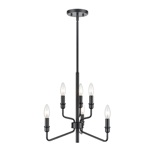 Atlas Lighting Saginaw 18'' Wide 6Lt Chandelier, Matte Black