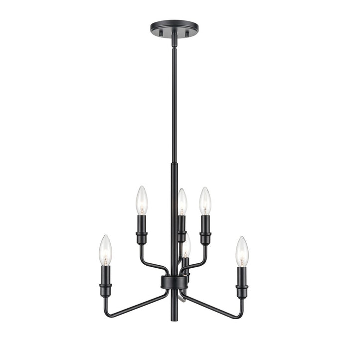 Atlas Lighting Saginaw 18'' Wide 6Lt Chandelier, Matte Black