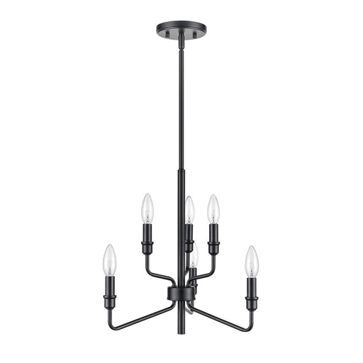 Atlas Lighting Saginaw 18'' Wide 6Lt Chandelier, Matte Black